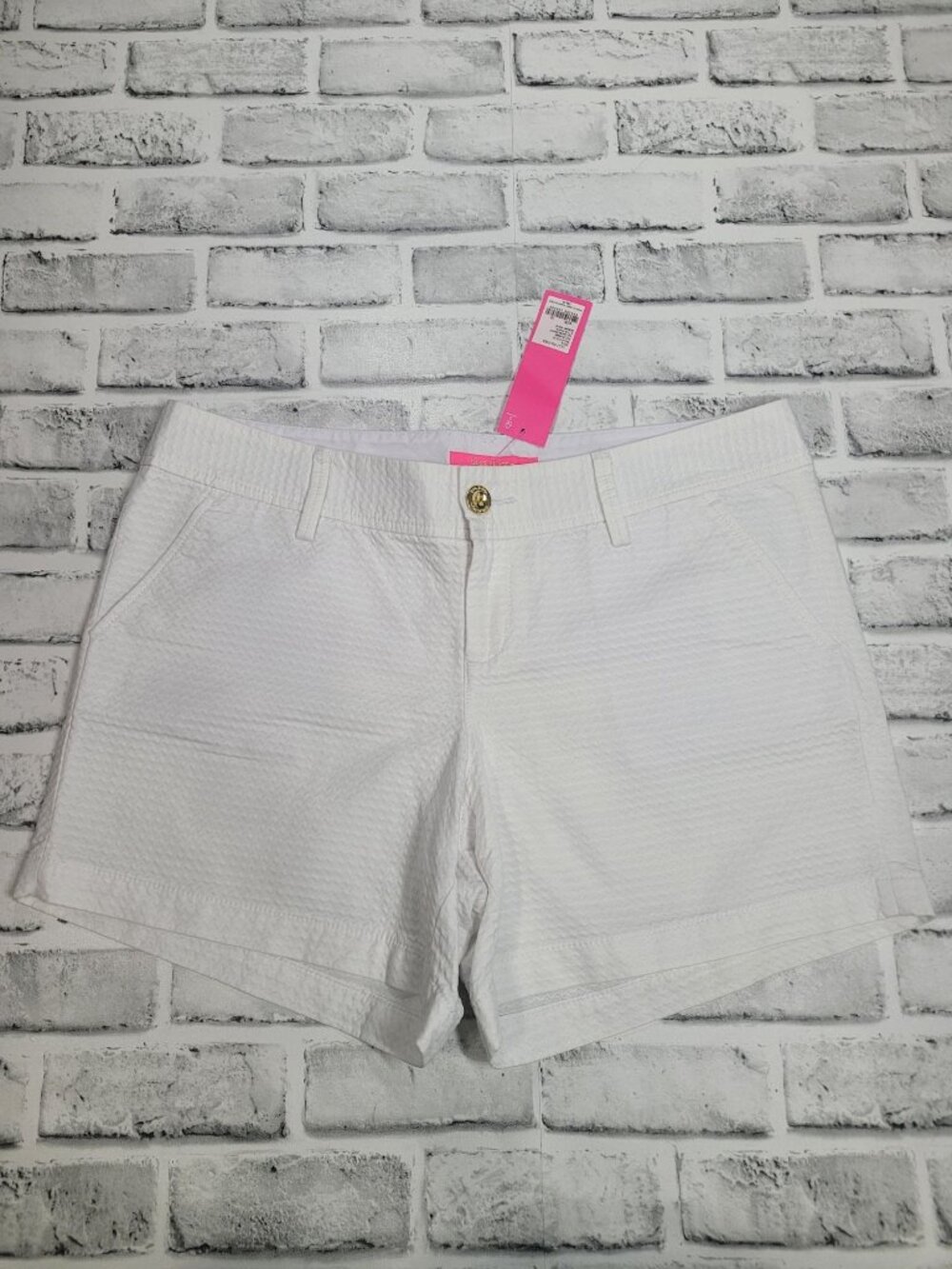 NWT Lilly Pulitzer Callahan Shorts White 5in Inseam Size 10 Waffle Texture